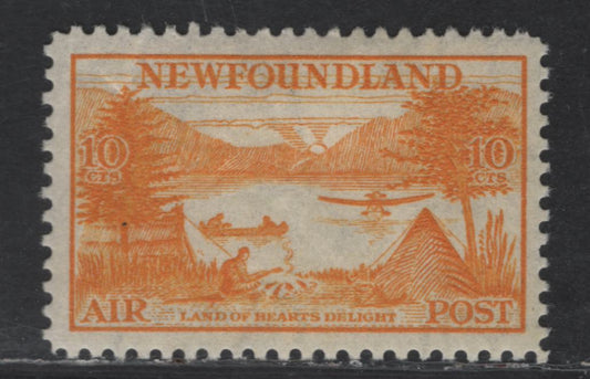 Lot 63 Newfoundland #C14 10c Yellow Land Of Hearts Delight, 1933 Labrador Issue, A FOG Single, Diagonal Gum Crease