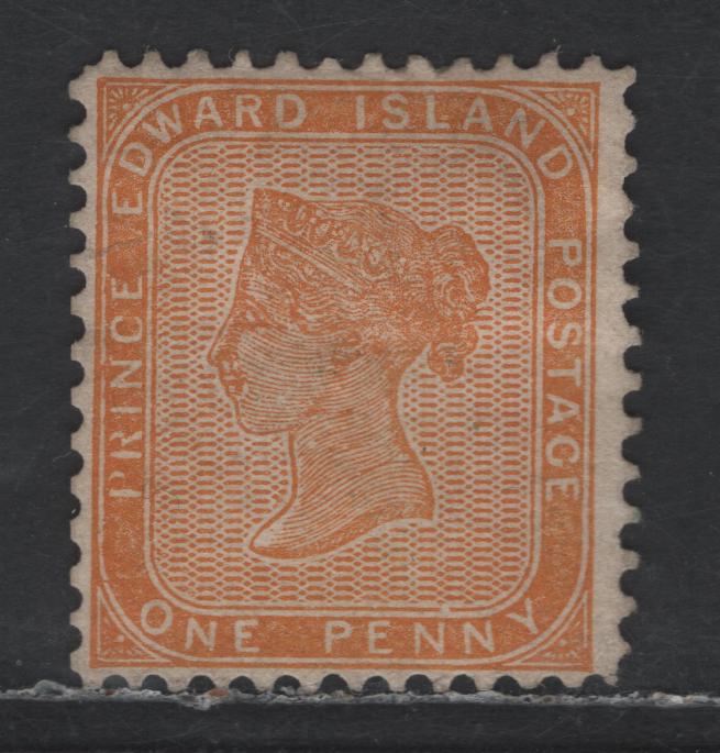 Lot 70 PEI #4 1d Yellow Orange Queen Victoria, 1862-1865 Queen Victoria Issue, A Fine Unused Single, White Paper, Perf 12
