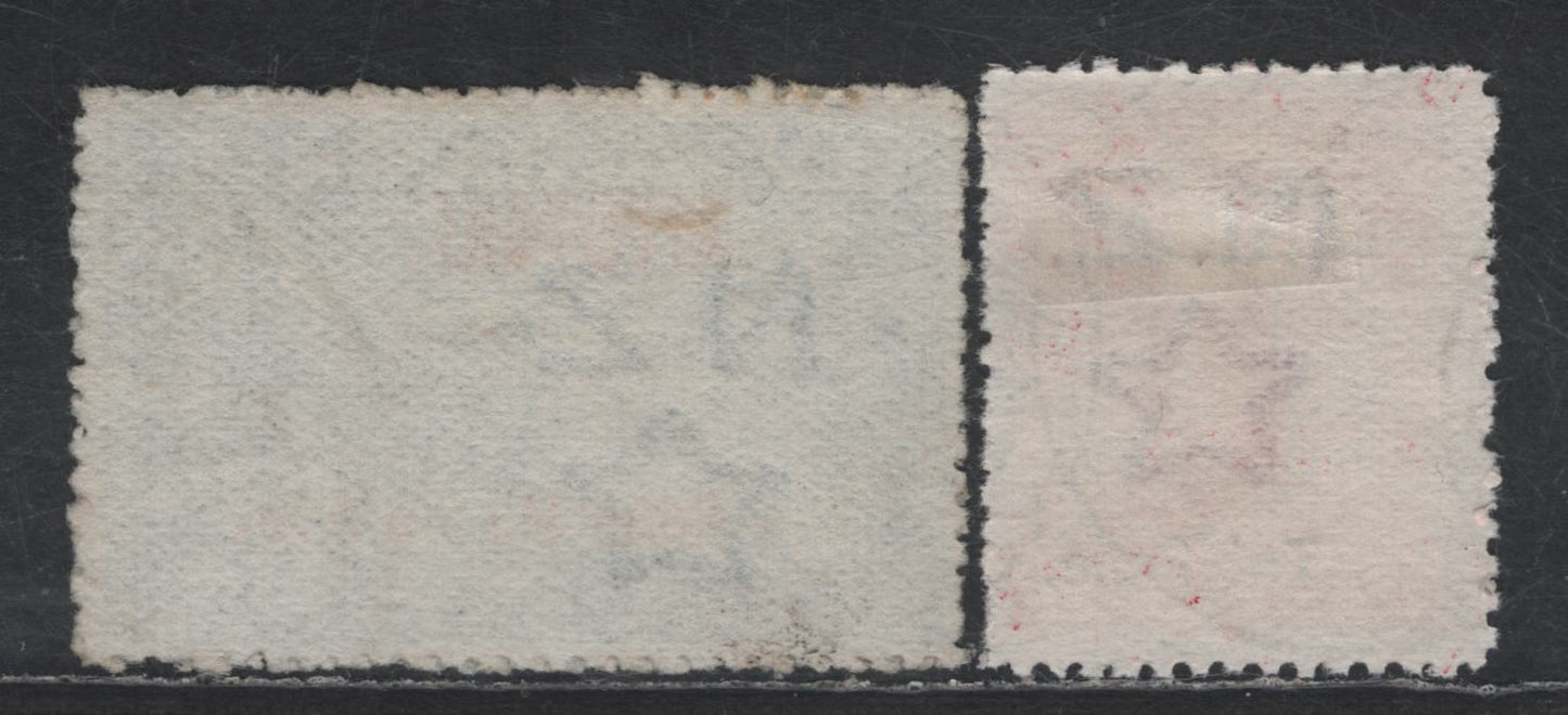 Lot 80 Aitutaki SG#2-3 1d - 25d Carmine - Deep Blue Woman - Mountain, 1903-1911 Overprinted Pictorial Issue, 2 Fine/Very Fine Used Singles, Perf 14