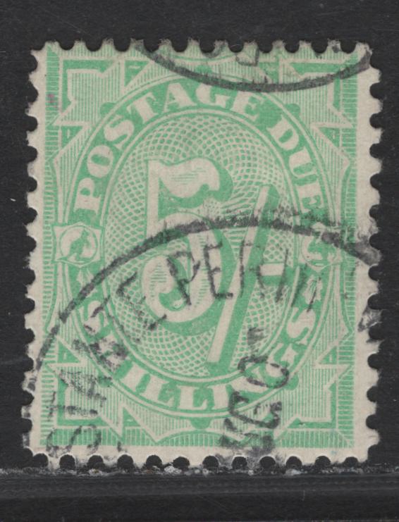 Lot 91 Australia SG#D59 5/- Dull Green Numerals, 1908-1909 Postage Dues, A Very Fine Used Single, Perf 12x11, Crown Over Single Lined A Wmk
