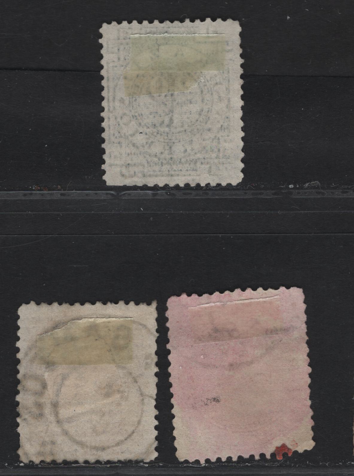 Lot 120 Brazil SC#86-87, 90 10r - 100r Orange - Lilac Dom Pedro - Numerals, 1884-1885 Dom Pedro Sidefaces & Numeral Issue, 3 Fine Used Singles, 100r Lilac Type 1, Laid Papers