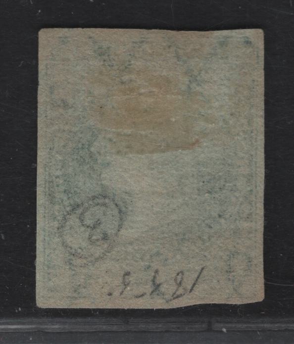 Lot 140 Cuba SC#1 1/2rp Blue Green Queen Isabella II, 1855 Queen Isabella II Issue, A Very Fine Used Single, Bluish Paper, Loops Wmk