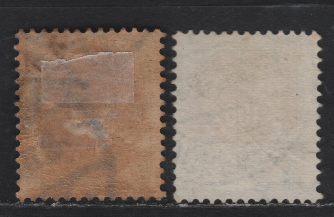 Lot 157 Denmark SC#52 100o Slate & Orange Numerals, 1895-1901 Numeral Issue, 2 Fine Used Singles, Two Shades, Perf 13