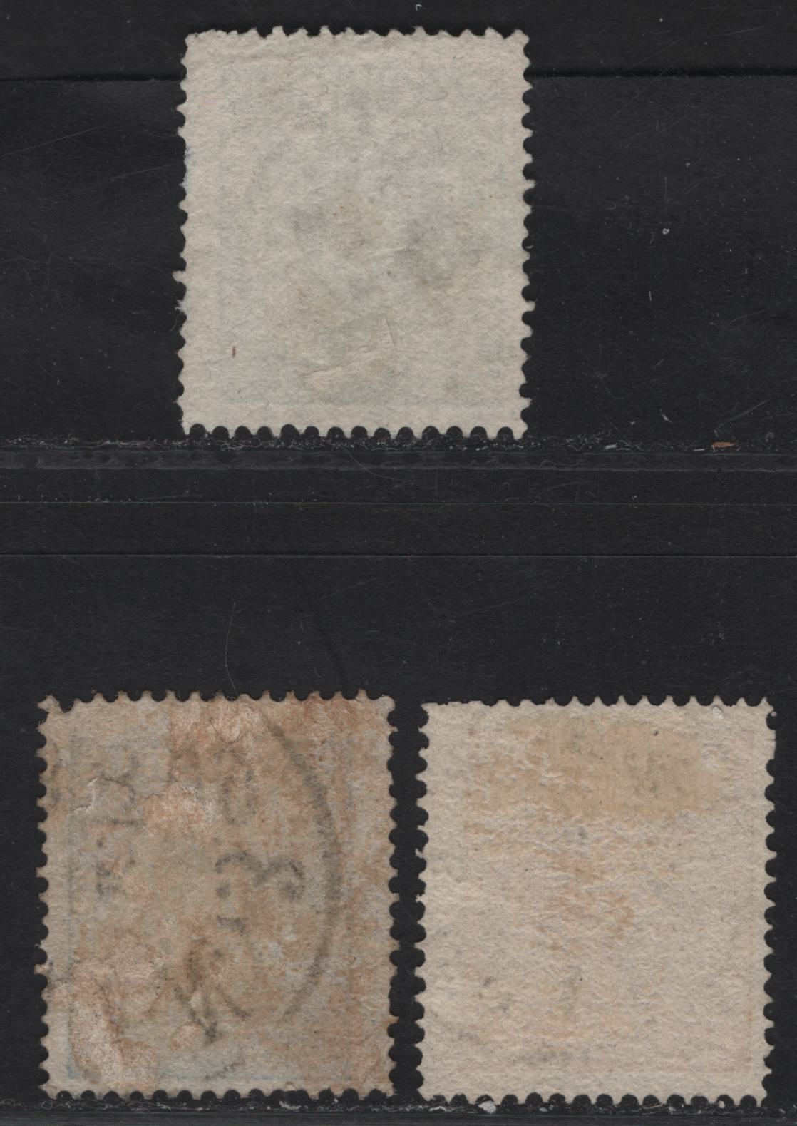 Lot 280 (C) Sweden SC#8, 10 12o - 24o Blue - Orange Arms, 1858-1862 Arms Issue, 3 Fine Used SIngles, Extra Shade Of 12o