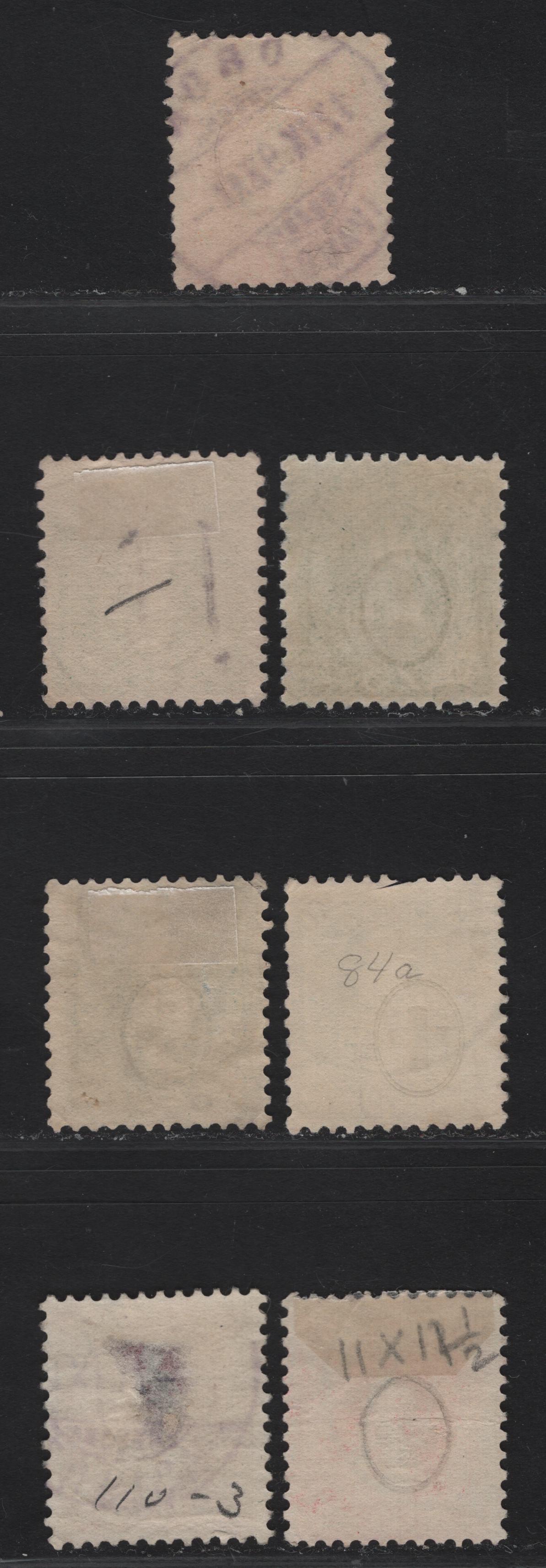 Lot 301 (C) Switzerland SC#82a, 83a, 94, 84a, 87a, 97 20c - 1fr Orange - Carmine Standing Helvetica, 1891-1903 Standing Helvetica Issue, 7 Very Good/Fine/Very Fine Used Singles, Thin Cross Wmk (Type II), Perf 11.5x11