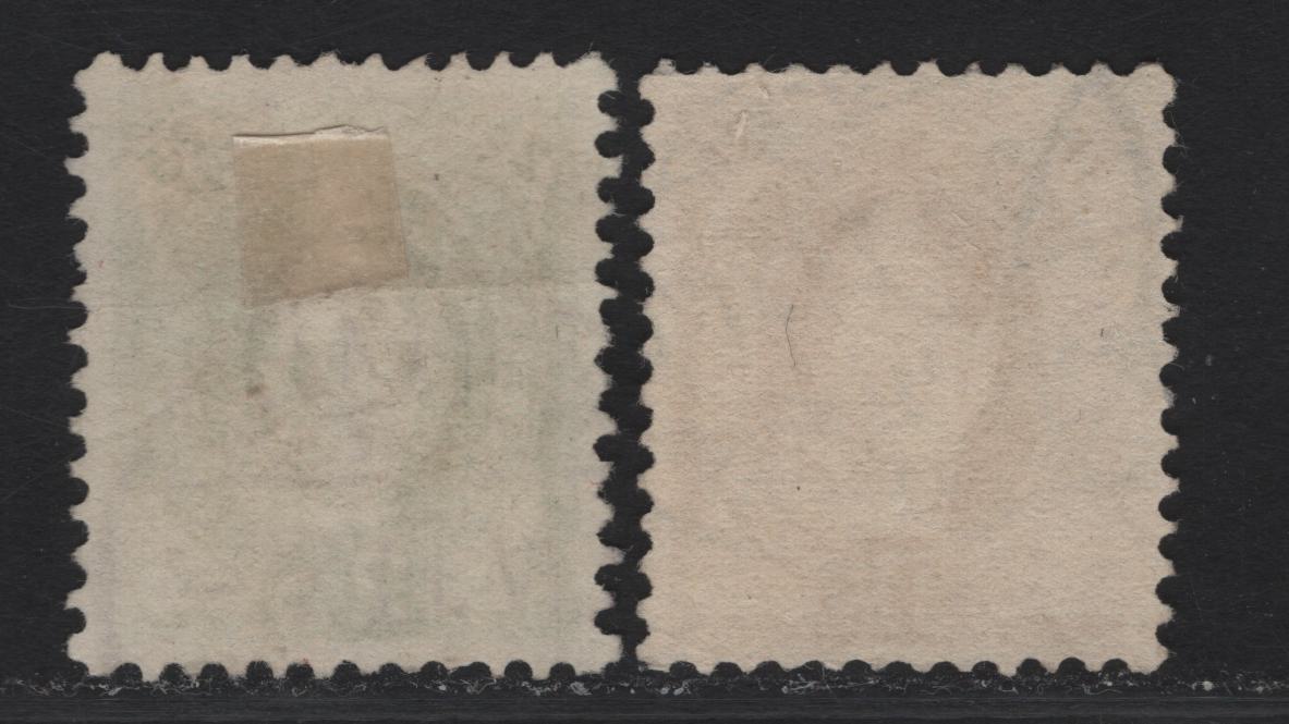 Lot 306 Switzerland SC#83, 88 25c - 3fr Green - Yellow Brown Standing Helvetica, 1882-1904 Standing Helvetica Issue, 2 Very Fine Used Singles, Thick Cross Wmk, Perfs 11.5-11.75
