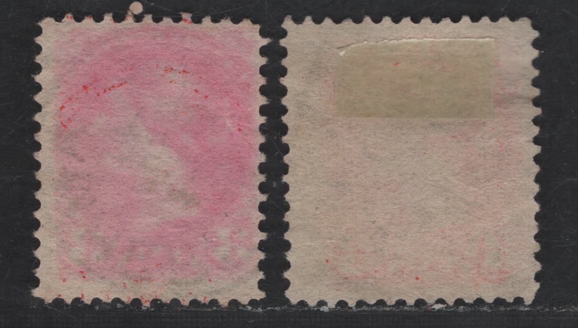 Lot 41 Canada #41 3c Orange Vermillion & Aniline Orange Vermillion Queen Victoria, 1870-1893 Small Queen Issue, 2 Fine Used Singles, Late Second Ottawa Printings, Paper 2O-AA, SON Halifax Type B Squared Cancel December 18 1896 & Amherst NS CDS.