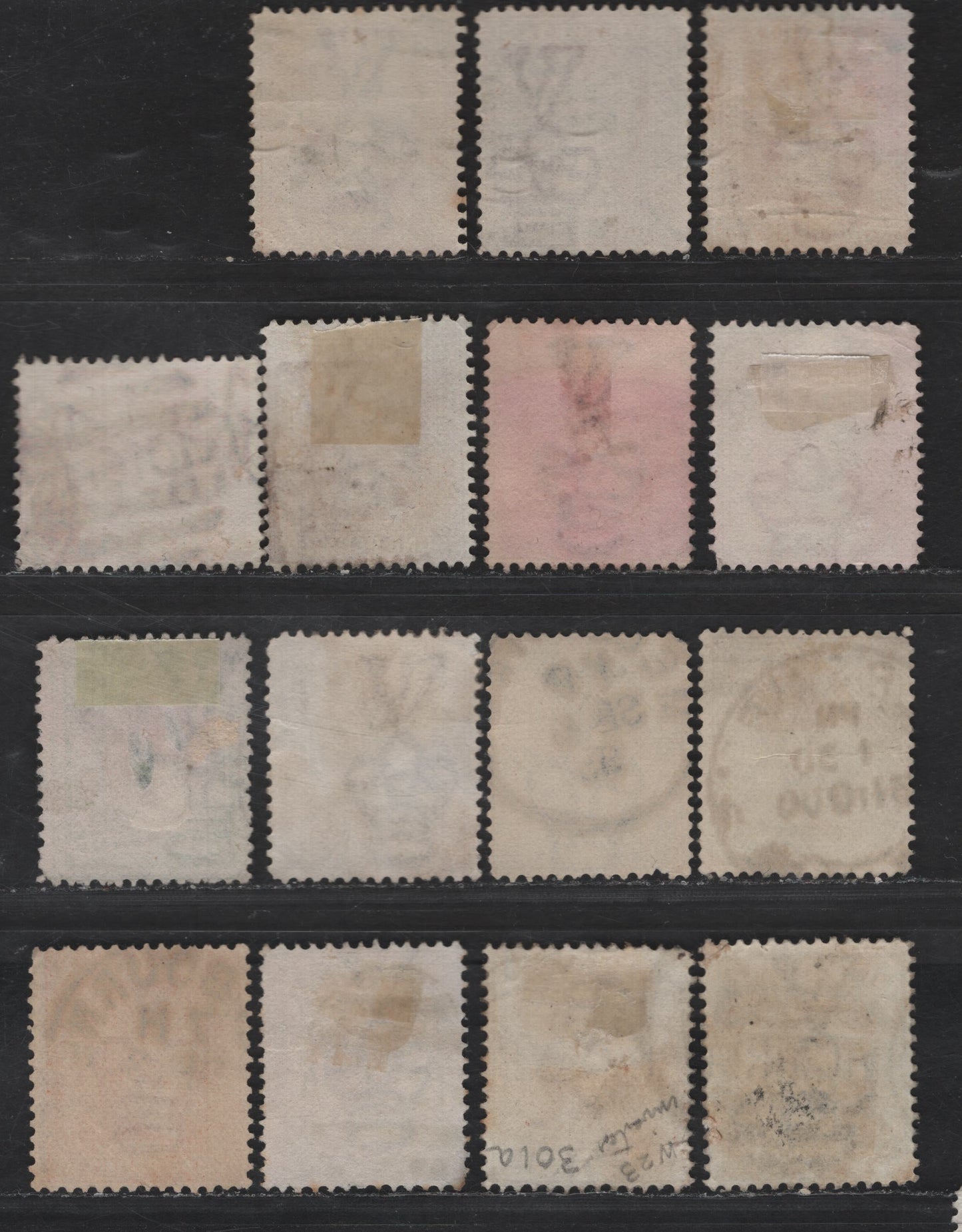 Lot 65 Australia (Victoria) SG#311, 313-e, 314-c, 317a, 318b 1/2d - 6d Pink - Dull Blue Queen Victoria, 1886-1896 Stamp Duty Issue, 15 Fine Used Singles, V over Crown Wmk (#33) No Points, Wide Base, Most All Gibbons Listed 1d Shades