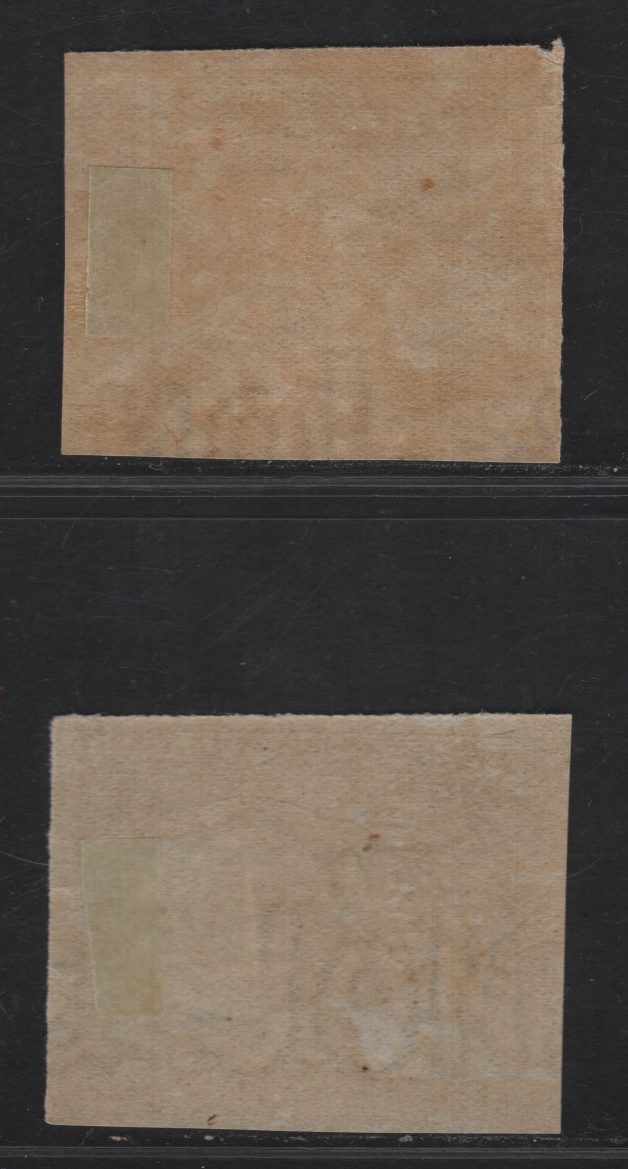 Lot 93 Afghanistan SC#Q1a, Q2a 3sh - 1kr Bistre - Olive Gray Coat of Arms, 1909 Parcel Post Issue, 2 VFOG Imperf Singles, Listed As Imperf Pair In Scott, Unpriced