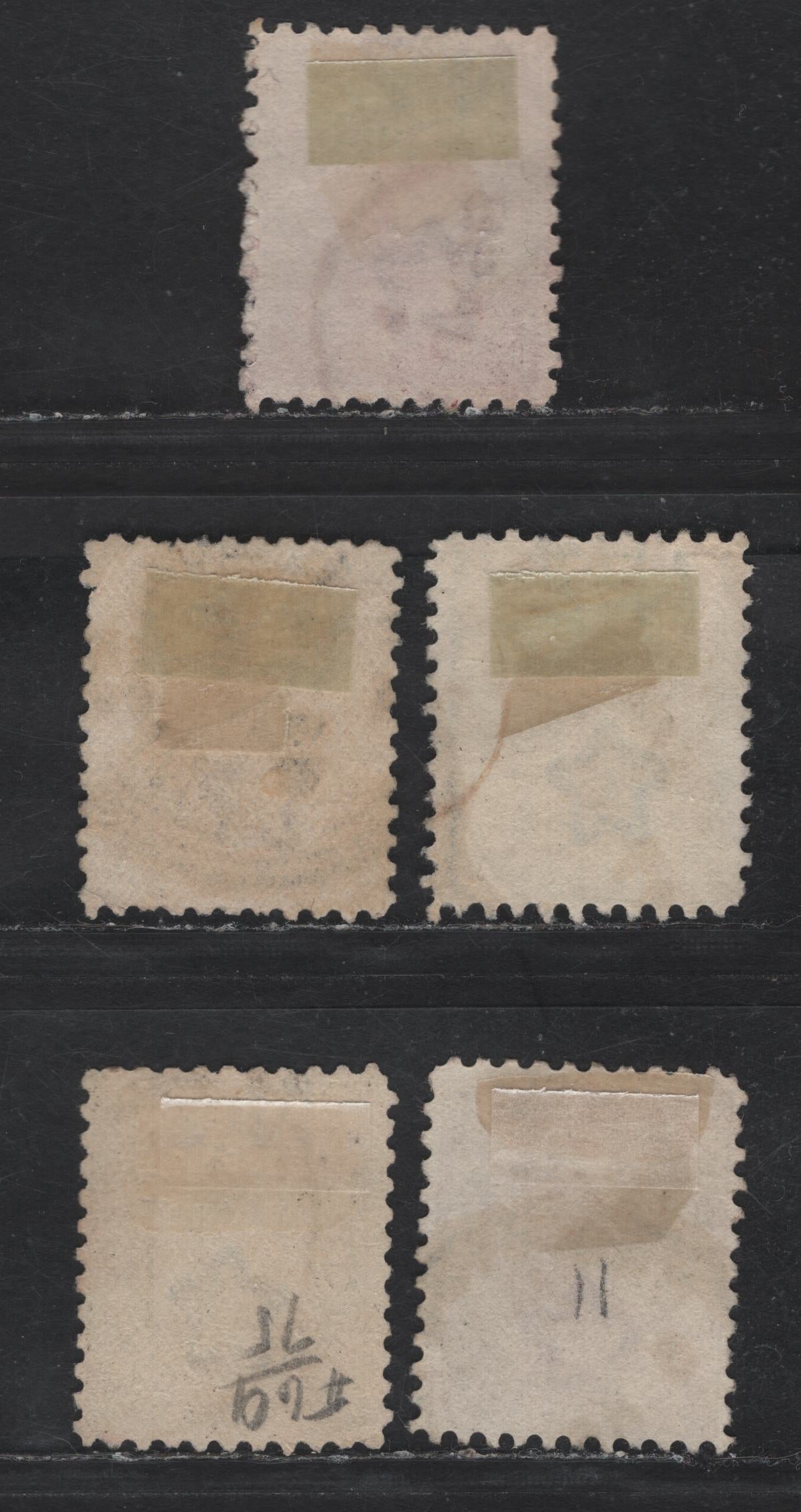 Lot 10 (C) New Zealand SG#240b, 241a, 242, 245, 237 1d - 1/- Rose - Red Rose Queen Victoria, 1895-1900 Second Sideface Issue, 5 Very Good/Fine Used Singles, 1d Die 3, Perf 11