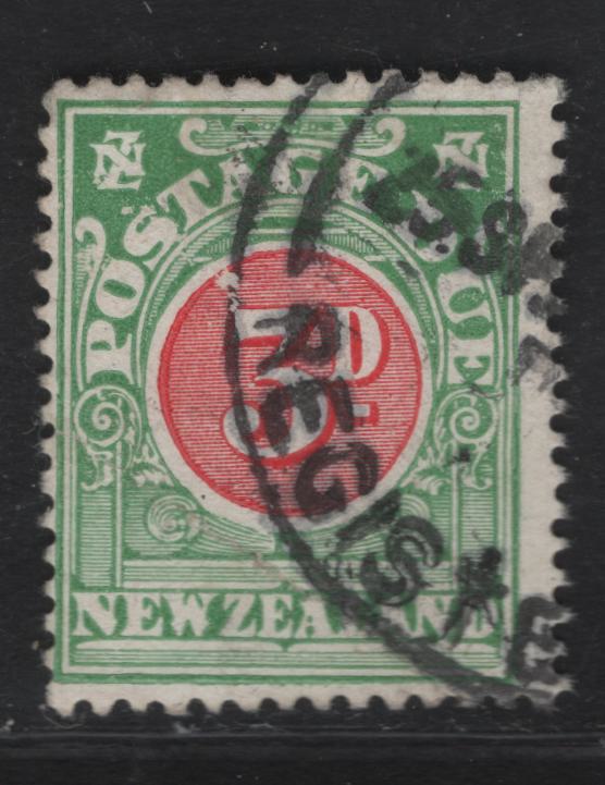 Lot 105 (C) New Zealand SG#D32 3d - 7d Carmine & Green Numeral, 1925-1935 Postage Due, A Fine Used Single, Perf 14x15, Cowan Paper