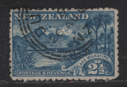 Lot 14 (C) New Zealand SG#260c 2.5d Deep Blue Lake Wakatipu, 1898 Pictorial Issue, A Very Fine Used Single, Unwatermarked, Perf 11