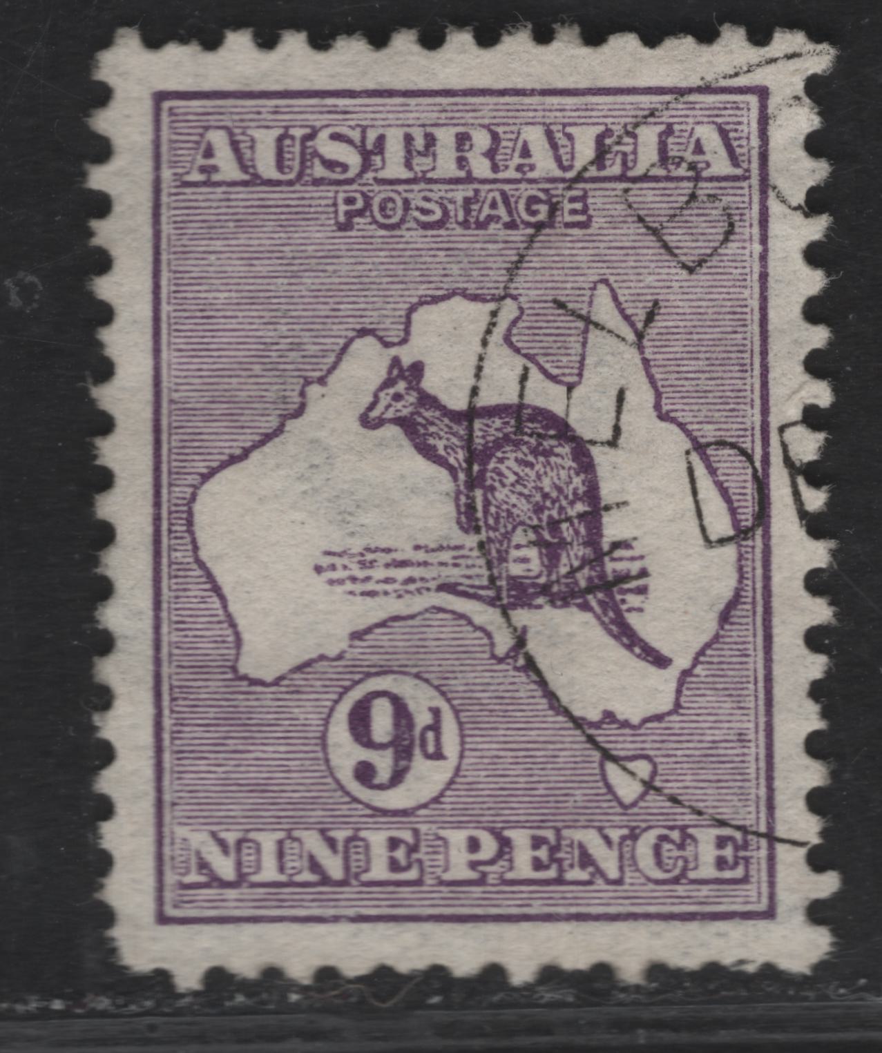 Lot 142 (C) Australia SG#10 9d Violet Kangaroo & Map, 1913-1914 Kangaroo & Map 1st Issue, A Very Fine Used Single, First Wmk