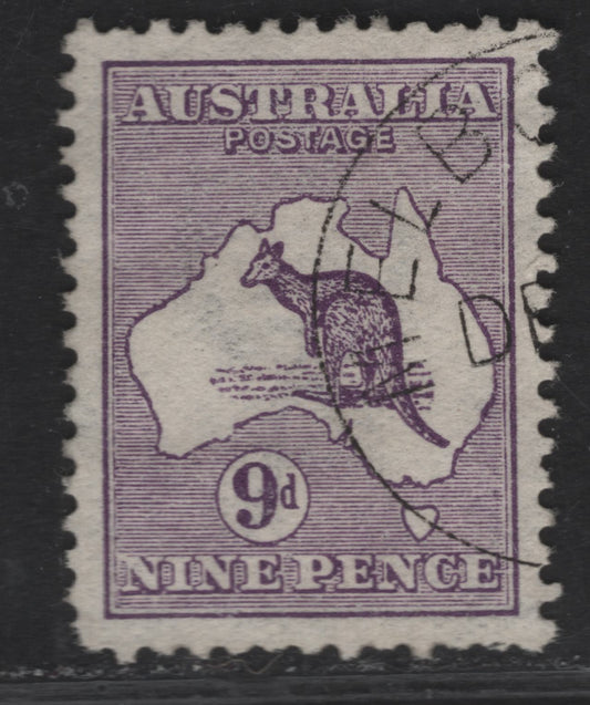 Lot 142 (C) Australia SG#10 9d Violet Kangaroo & Map, 1913-1914 Kangaroo & Map 1st Issue, A Very Fine Used Single, First Wmk