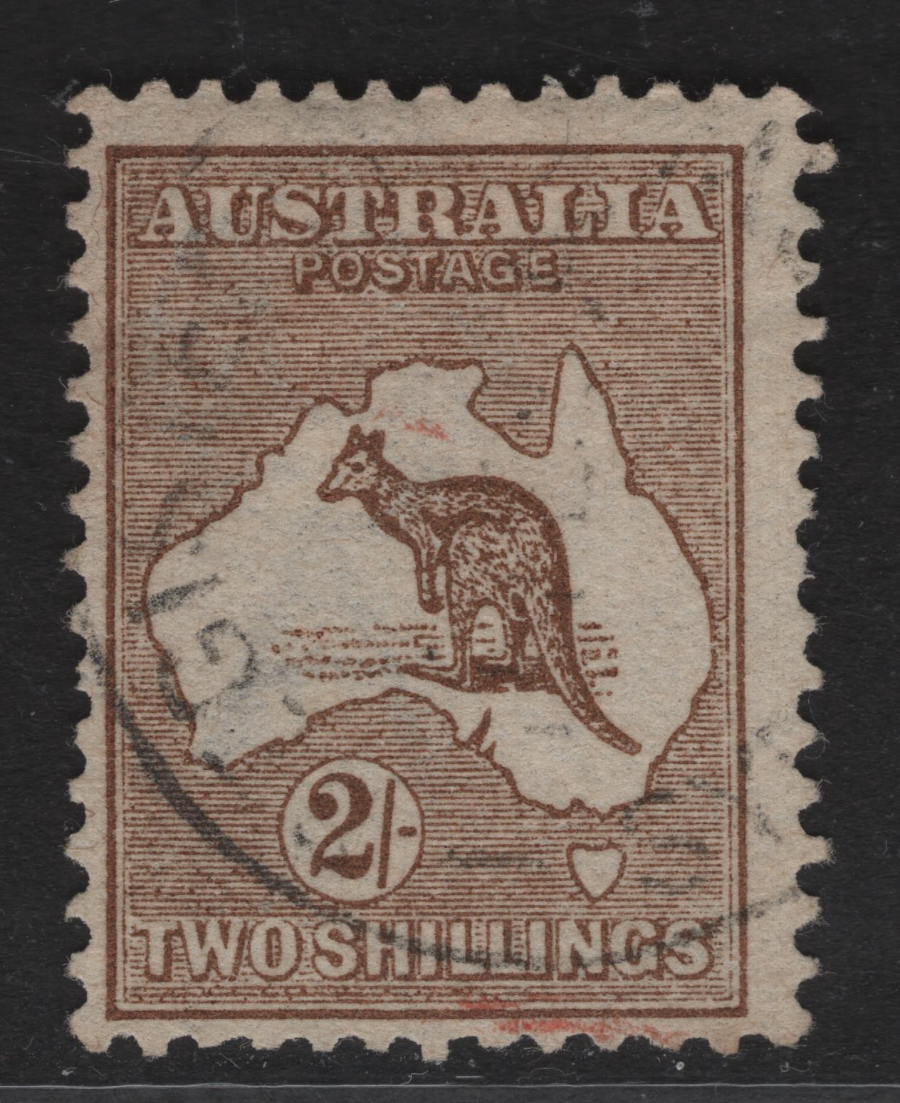 Lot 145 Australia SG#12 2/- Brown Kangaroo & Map, 1913-1914 Kangaroo & Map 1st Issue, A Fine Used Single, Die 2
