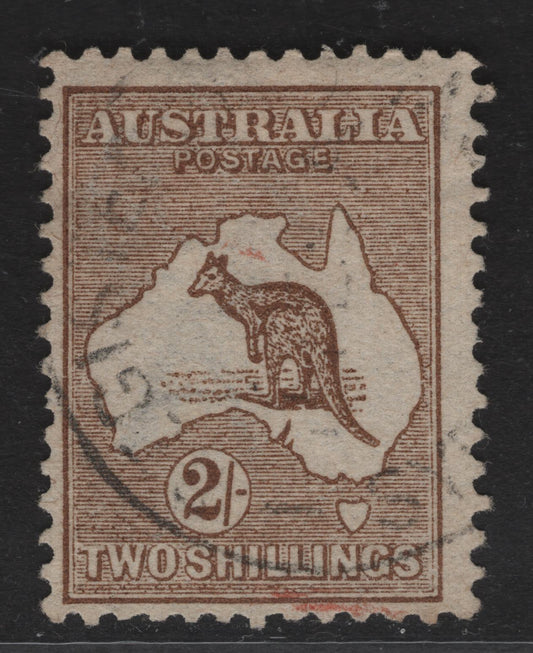 Lot 145 Australia SG#12 2/- Brown Kangaroo & Map, 1913-1914 Kangaroo & Map 1st Issue, A Fine Used Single, Die 2