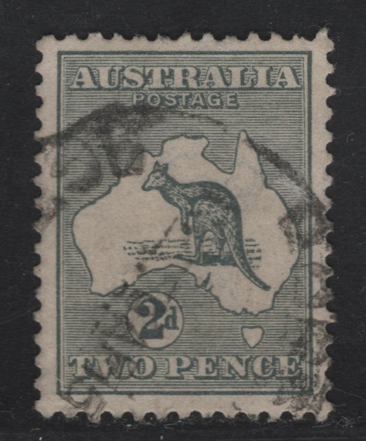 Lot 146 Australia SG#24 2d Gray Kangaroo & Map, 1915 Kangaroo & Map 2nd Issue, A Very Fine Used Single, 2nd Wmk