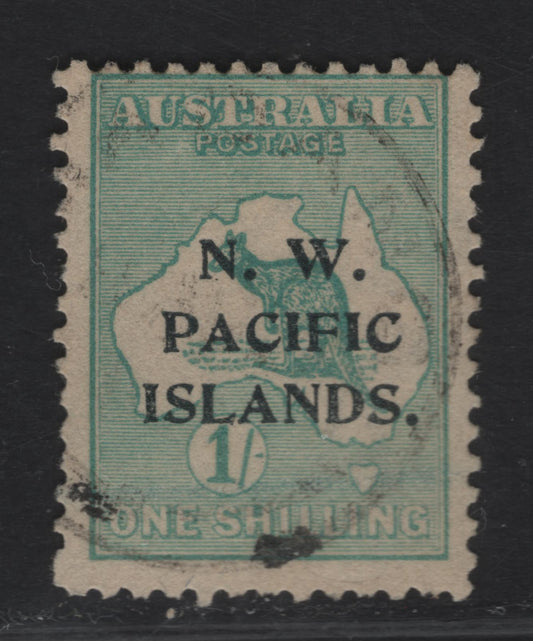 Lot 152 New Guinea SG#90 1/- Emerald Kangaroo & Map, 1915-1916 Overprinted Kangaroo & Map Issue, A Fine Used Single, 2nd Wmk
