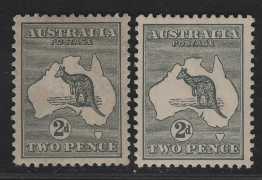 Lot 153 Australia SG#35 2d Gray & Slate Kangaroo & Map, 1915-1927 Kangaroo & Map 3rd Issue, A VFOG Single, 3rd Wmk
