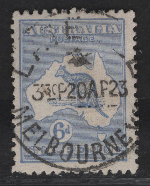 Lot 164 Australia SG#38d 6d Ultramarine Kangaroo & Map, 1915-1927 Kangaroo & Map 3rd Issue, A Fine Used Single, 3rd Wmk, Die Iib