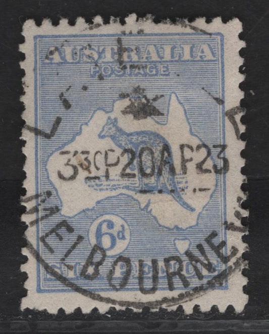 Lot 164 Australia SG#38d 6d Ultramarine Kangaroo & Map, 1915-1927 Kangaroo & Map 3rd Issue, A Fine Used Single, 3rd Wmk, Die Iib