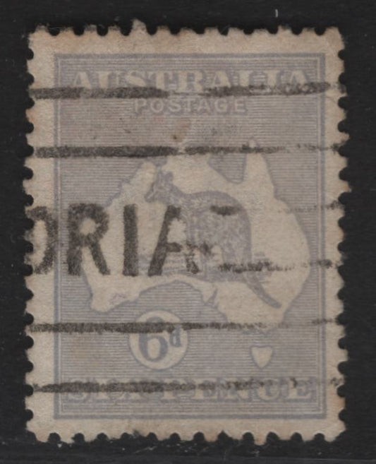 Lot 166 (C) Australia SG#38b 6d Gray Blue Kangaroo & Map, 1915-1927 Kangaroo & Map 3rd Issue, A Fine Used Single, 3rd Wmk