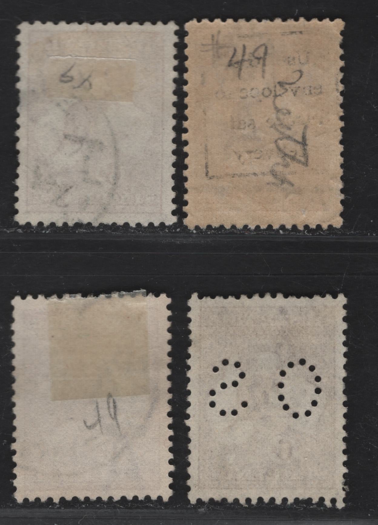 Lot 167 (C) Australia SG#73, O76 6d Chestnut Kangaroo & Map, 1923-1924 Kangaroo & Map 3rd Issue, 4 Fine/Very Fine Used Singles, 3rd Wmk, Perf Small OS