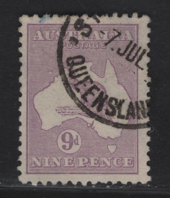 Lot 168 (C) Australia SG#39 9d Violet Kangaroo & Map, 1915-1927 Kangaroo & Map 3rd Issue, A Fine Used Single, 3rd Wmk, Die 2