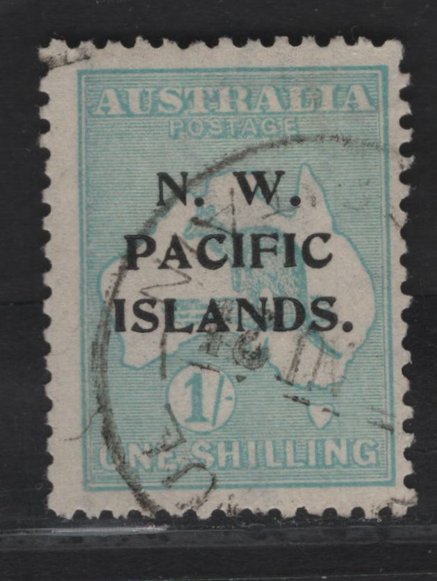 Lot 177 New Guinea SG#113 1/- Pale Emerald Kangaroo & Map, 1918-1922 Kangaroo & Map 3rd Issue, A Fine Used Single, 3rd Wmk, P of Pacific Over Space Between I's of Island