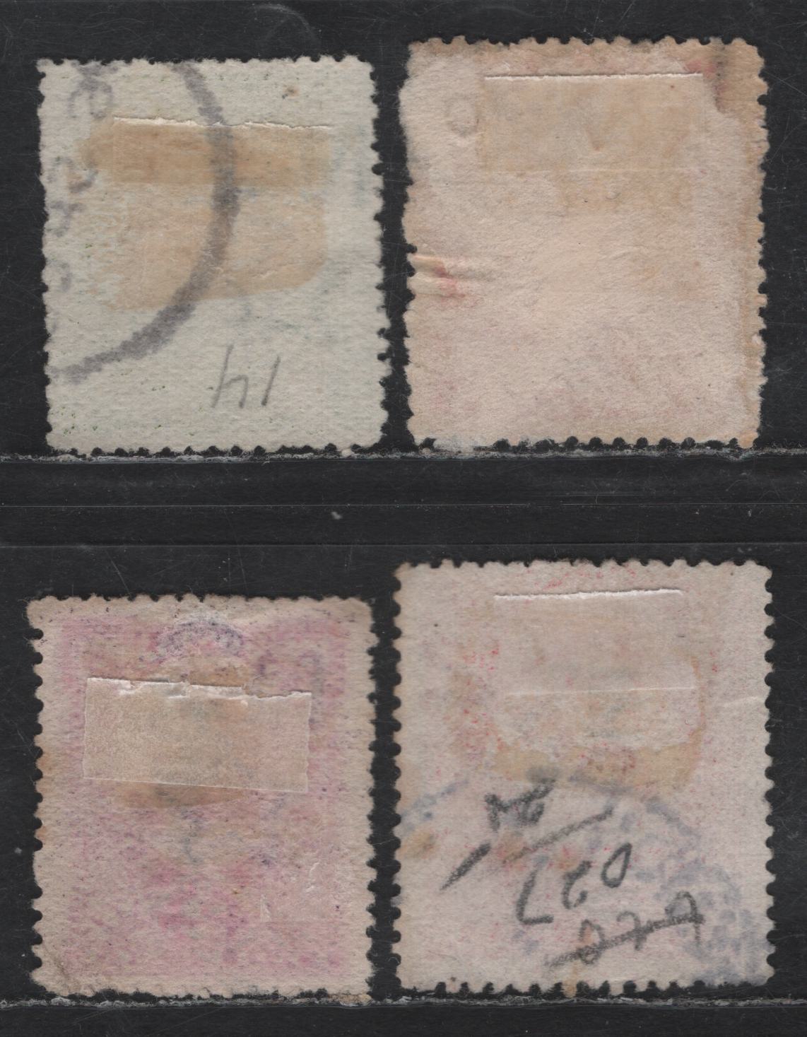 Lot 18 (C) New Zealand SG#O59, O60, O61, O65 1/2d - 6d Yellow Green - Bright Carmien Pink Mount Cook or Aorangi - Kea & Kaka, 1907-1911 Pictorial Issue, 4 Fine/Very Fine Used Singles, Vertical Official Overprint, Star & NZ Wmk