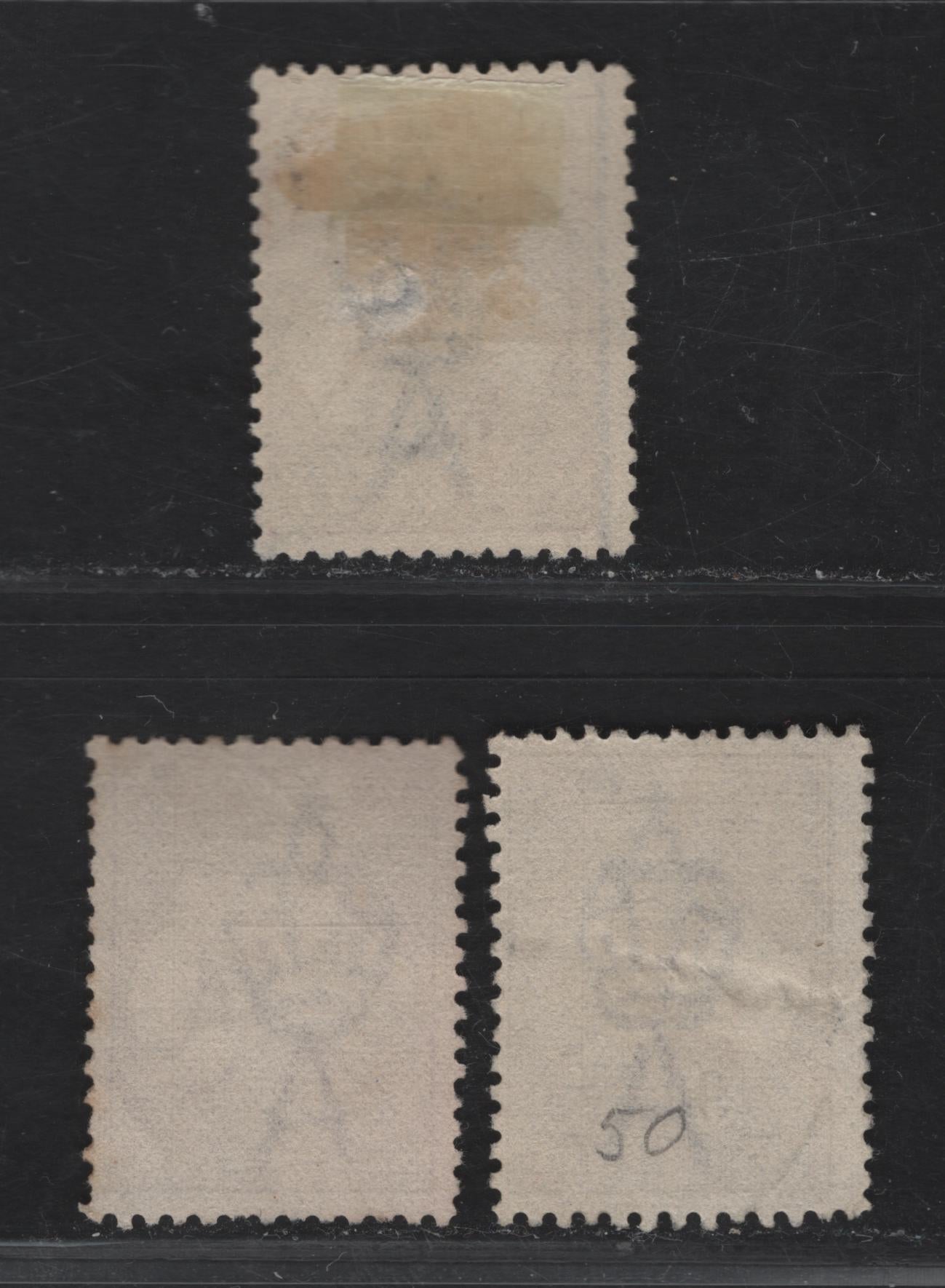 Lot 183 Australia SG#108 9d Violet Kangaroo & Map, 1929-1930 Kangaroo & Map Issue, 3 Fine Used Singles Small Multiple Wmk, 3 Shades,
