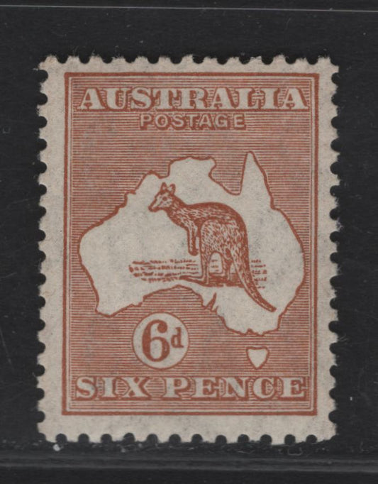 Lot 189 Australia SG#132 6d Chestnut Kangaroo & Map, 1931-1936 Kangaroo & Map Issue, A FOG Single, C of A Wmk