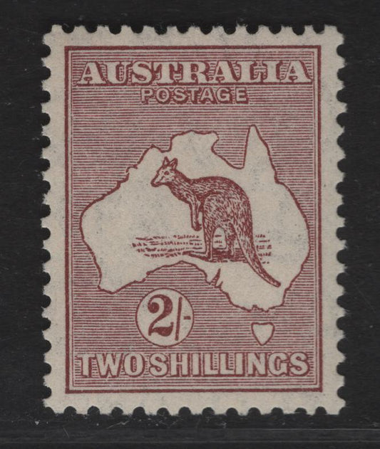 Lot 191 Australia SG#134 2/- Maroon Kangaroo & Map, 1931-1936 Kangaroo & Map Issue, A VFOG Single, Small Multiple Wmk