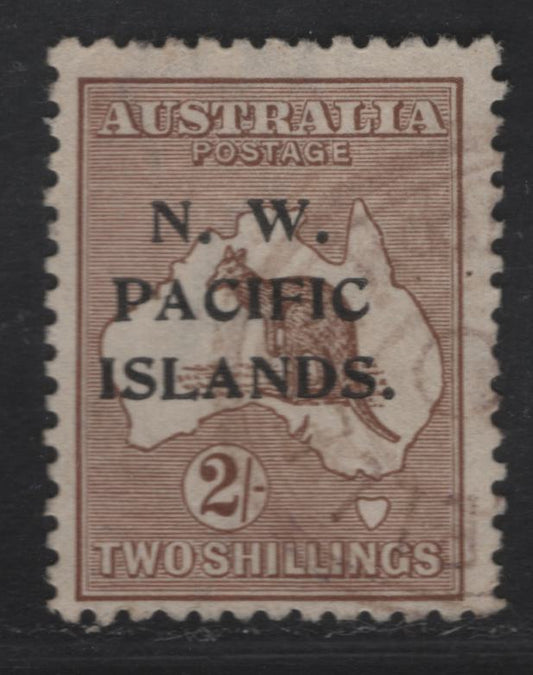 Lot 194 New Guinea SG#115 2/- Brown Kangaroo & Map, 1918-1922 Kangaroo & Map Issue, A Fine Used Single, Die 2, 'P' of Pacific Over Space Between 'I's' of Islands, Third Wmk.