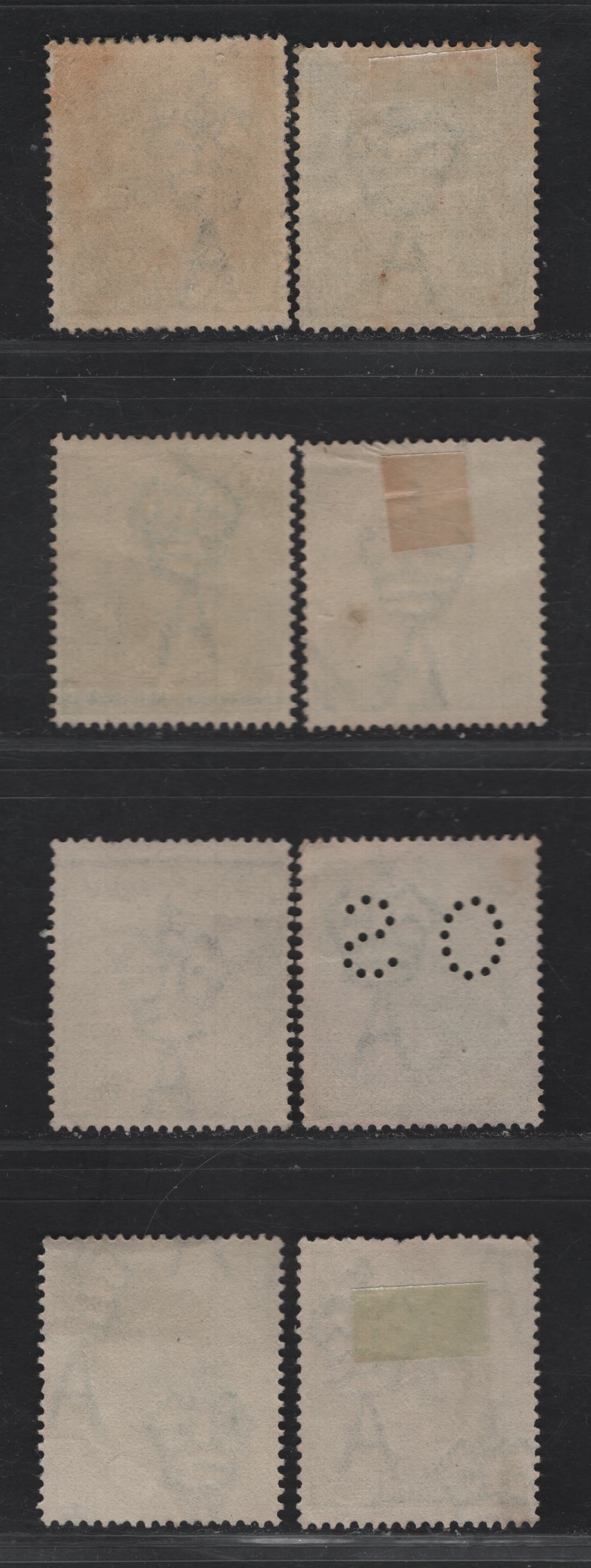 Lot 196 Australia SG#20,b, 48, O38 1/2d Bright Green - Pale Green King George V, 1914-1920 KGV Heads Issues, 8 Fine/Very Fine Used Singles, Appealing Selection Of Different Shades, Single (6) & Multiple (2) Crown Wmks, One Single Wmk Stamp With Perf OS.