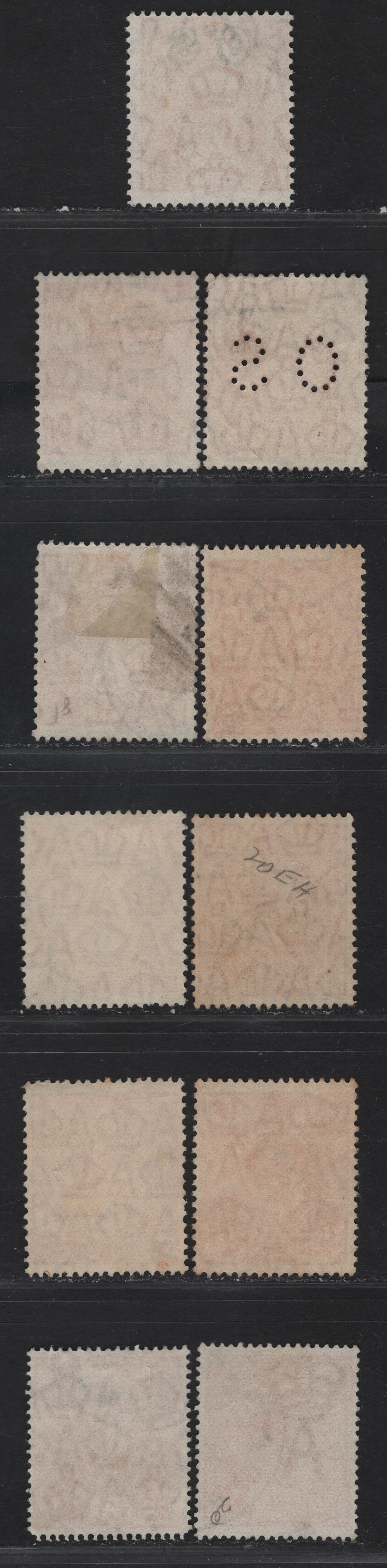 Lot 200 (C) Australia SG#56, 85, 94, 124, O97, O128 1/2d Orange King George V, 1918-1933 KGV Heads Issues, 11 Fine/Very Fine Used Singles, Comprehensive Offering Of All 3 Watermarks & Perfs Of This Value