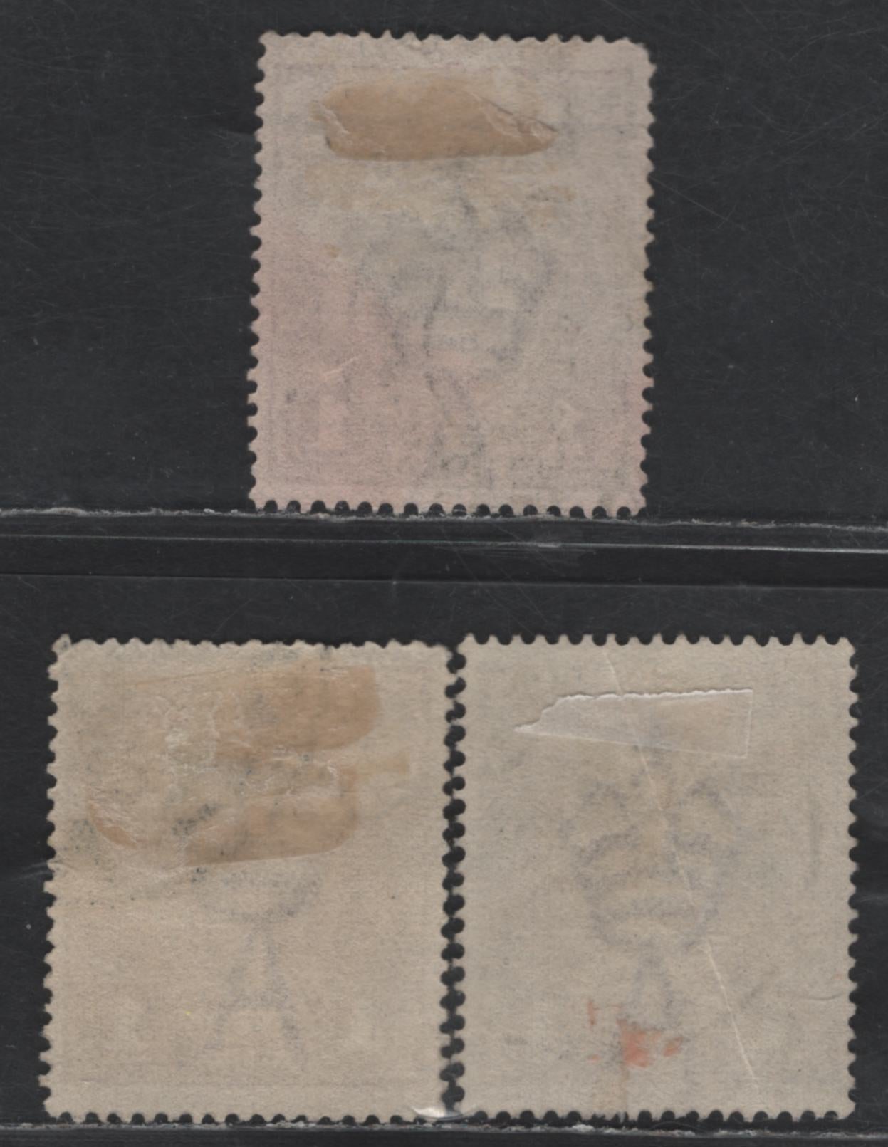 Australia SG#57, 57b 1d Red Violet - Violet King George V, 1918-1923 KGV Heads Issue, 3 Very Fine Used Singles, Single Crown Wmk