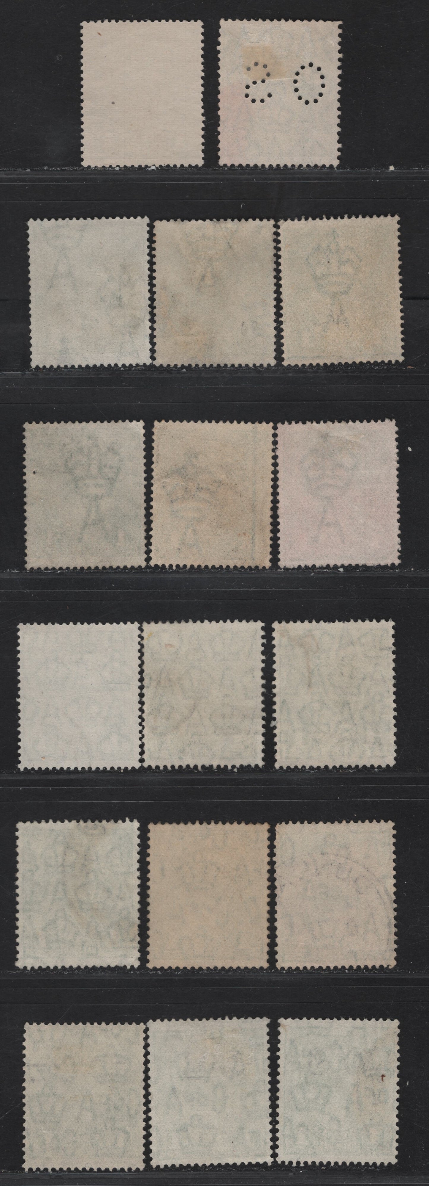 Lot 219 Australia SG#83, O98, 82, 76, 86, 95, 125, O129 1d - 4d Sage Green - Yellow-Olive King George V, 1918-1936 KGV Heads Issues, 17 Fine/Very Fine Used Singles, Covering All Wmks, Includes Unwatermarked, OS Perfin & OS Overprint