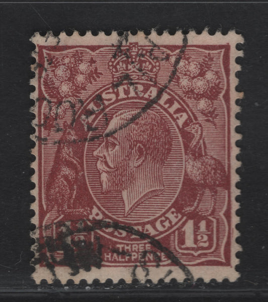 Lot 225 Australia SG#126 1.5d Red Brown King George V, 1931-1936 KGV Heads Issue, A Very Fine Used Single, C of A Wmk