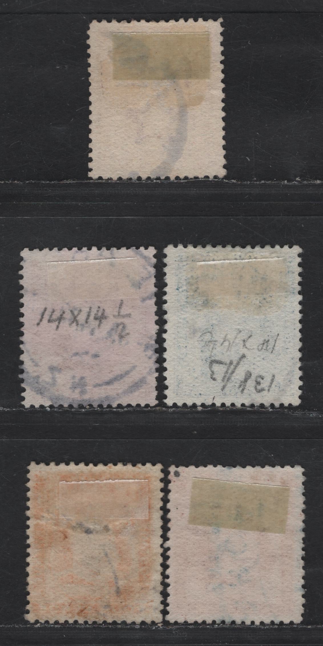 Lot 23 (C) New Zealand SG#389, 393, 394, 397a, 390a, 388 2d - 5d Mauve - Red Brown King Edward VII, 1909-1916 Engraved King Edward VII Issue, 6 Fine Used Singles, Perf 14x15