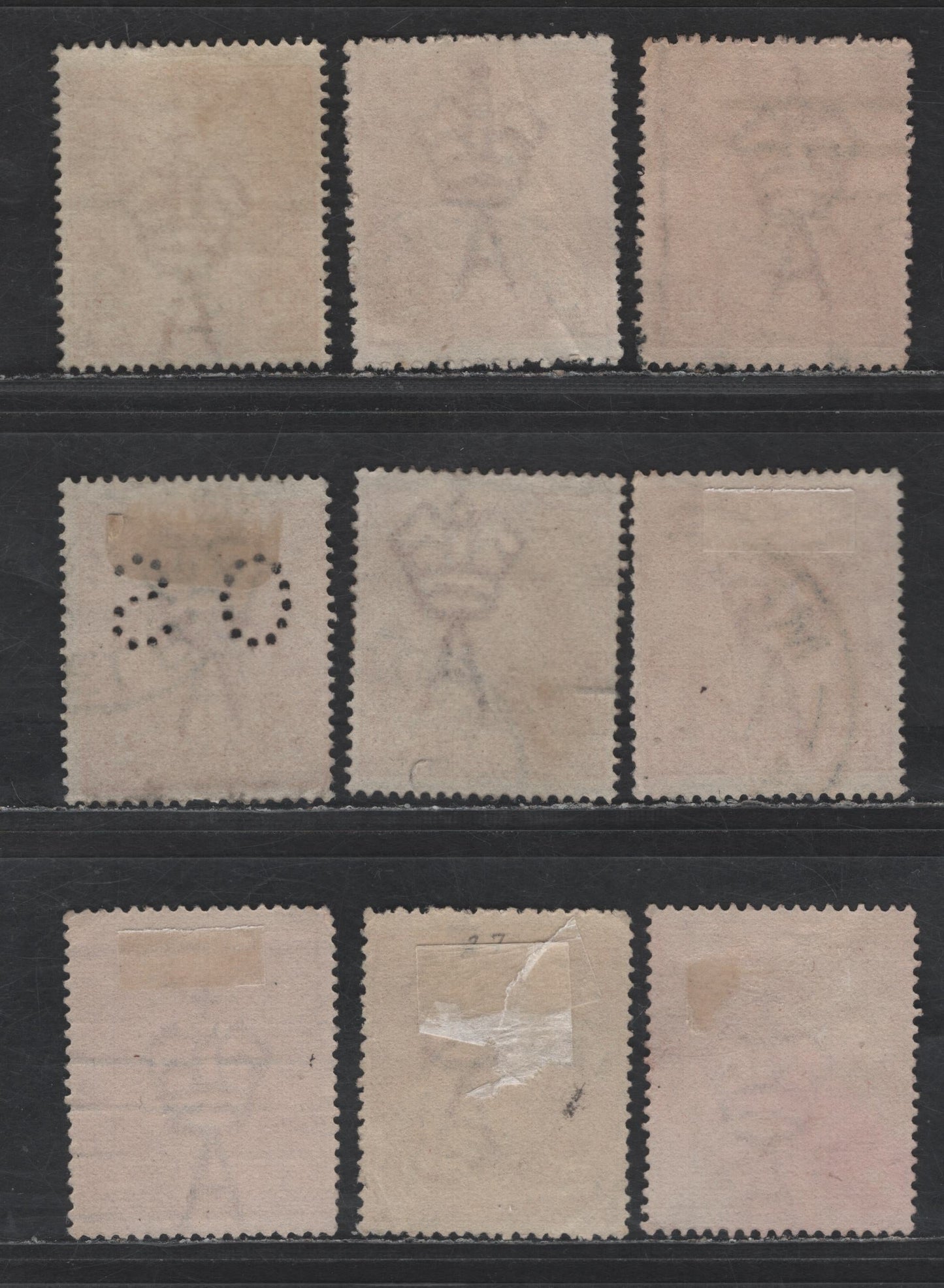 Lot 238 Australia SG#O71, 62-a 2d Brown Orange - Dull Orange King George V, 1918-1923 KGV Heads Issues, 9 Fine/Very Fine Used Singles, Different ShadesOf this Short Lived Color, Includes Perf OS, Single Crown Wmk.