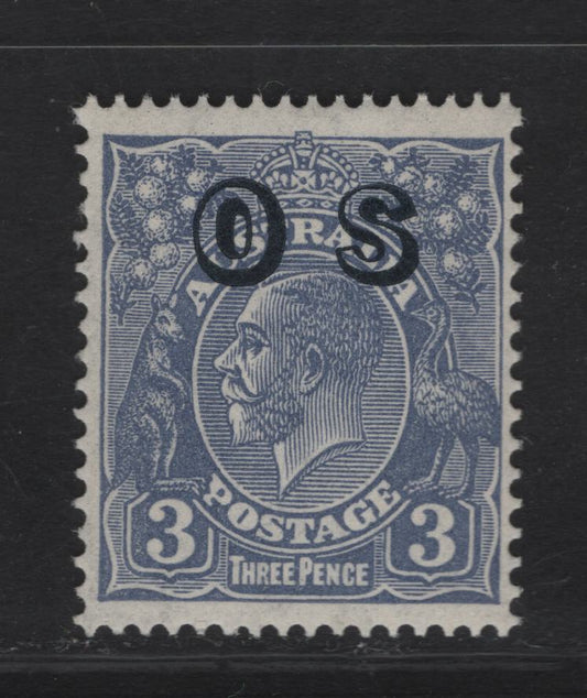 Lot 245 Australia SG#O131 3d Ultramarine - Deep Ultramarine King George V, 1932-1933 KGV Heads Issues, A FNH Single, C of A Wmk, Overprinted OS