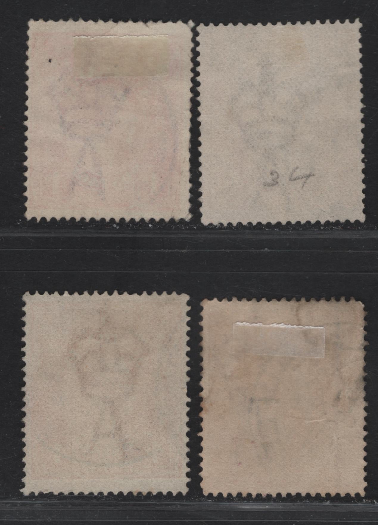 Lot 247 (C) Australia SG#22a-d 4d Yellow Orange - Dull Orange King George V, 1915 KGV Heads Issues, 4 Fine/Very Fine Used Singles, Single Crown Wmk