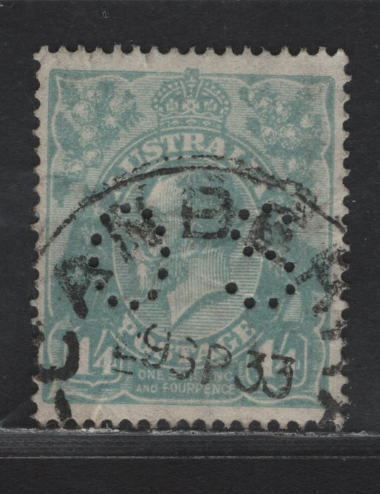 Lot 260 Australia SG#O75 1/4d Pale Blue King George V, 1918-1923 KGV Heads Issue, A Very Good Used Single, Perf OS, Some Internal Wrinkles