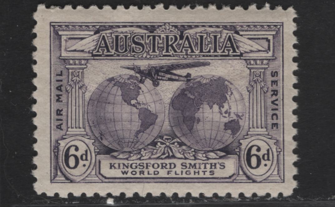 Lot 273 Australia SG#123 6d Violet Fokker F VIIs, 1931 Kingsford Smiths Flights Issue, A VFNH Single