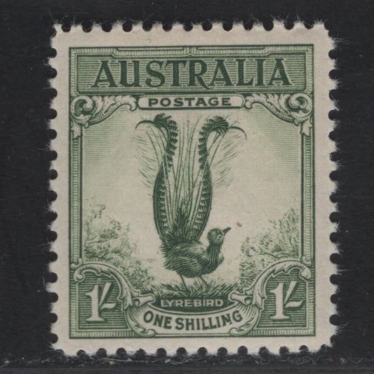 Lot 282 Australia SG#140 1/- Green Lyrebird, 1932 Lyrebird Definitives, A VFOG Single