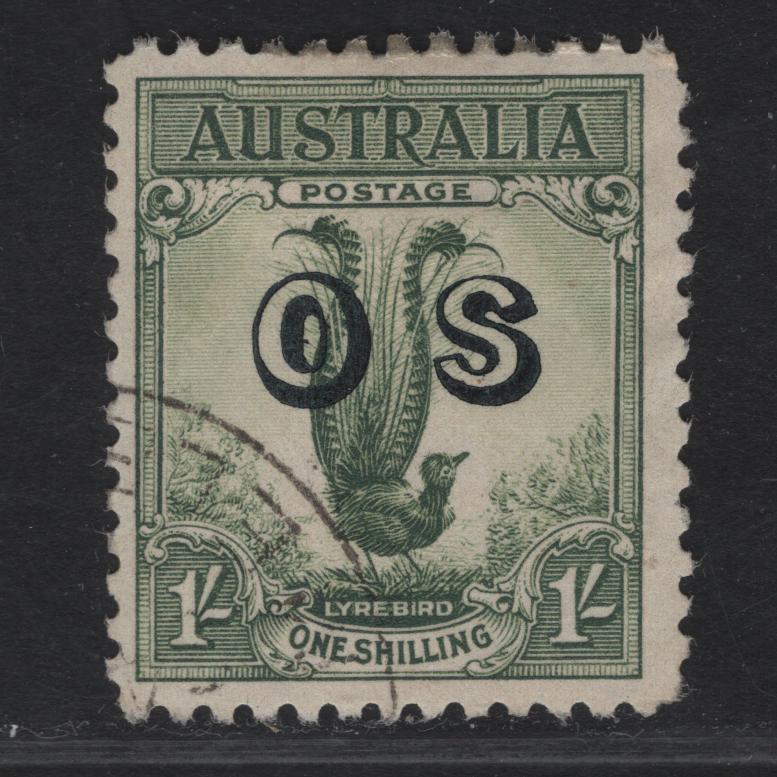 Lot 283 Australia SG#O136 1/- Green Lyrebird, 1932 Lyrebird Definitives, A Very Fine Used Single, Overprinted OS
