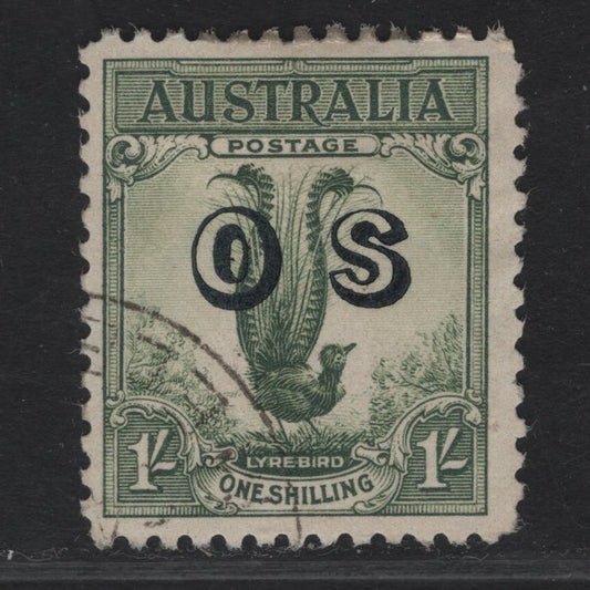 Lot 283 Australia SG#O136 1/- Green Lyrebird, 1932 Lyrebird Definitives, A Very Fine Used Single, Overprinted OS