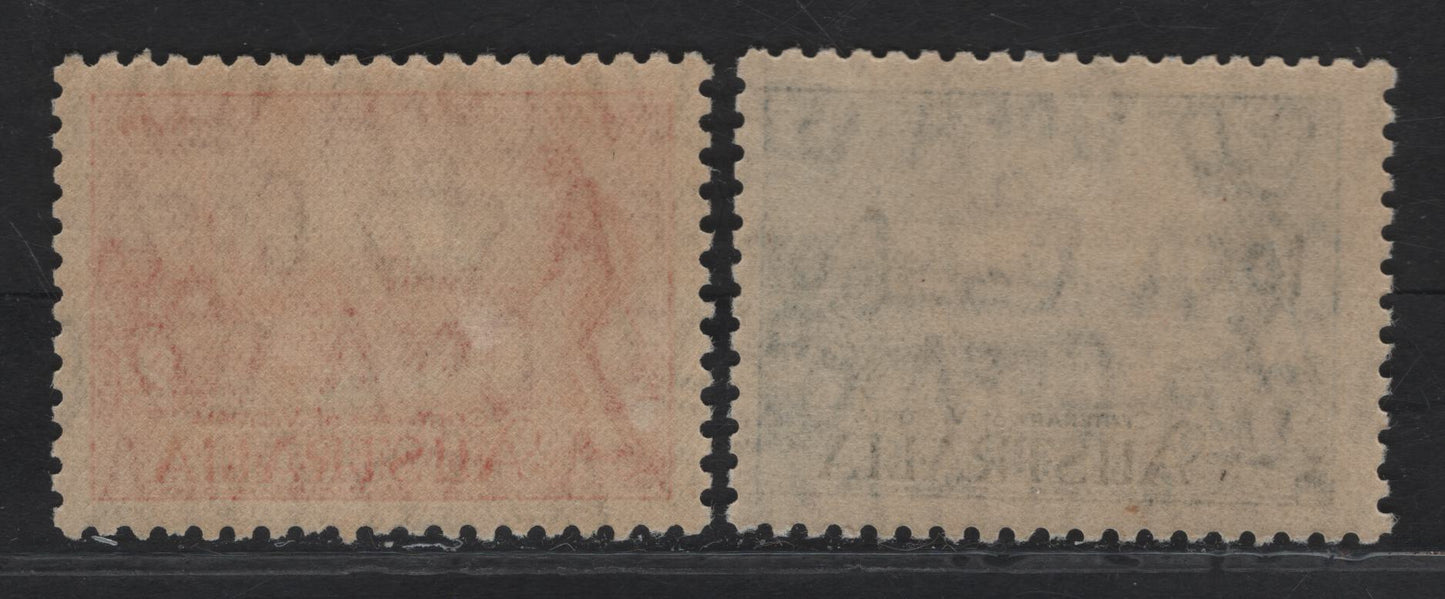 Lot 292 Australia SG#147-148 2d - 3d Orange Vermillion - Blue Melbourne & R Yarra, 1934 Centenary of Victoria Issue, 2 F/VFNH Singles, Perf 10.5