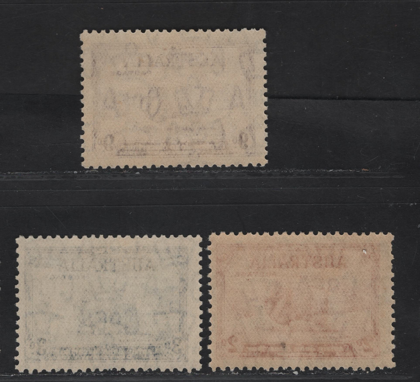 Lot 297 Australia SG#150-152 2d - 9d Carmine Red - Violet Merino Ram, 1934 Macarthur Issue, 3 F/VFOG Singles, 2d Carmine Red Die A